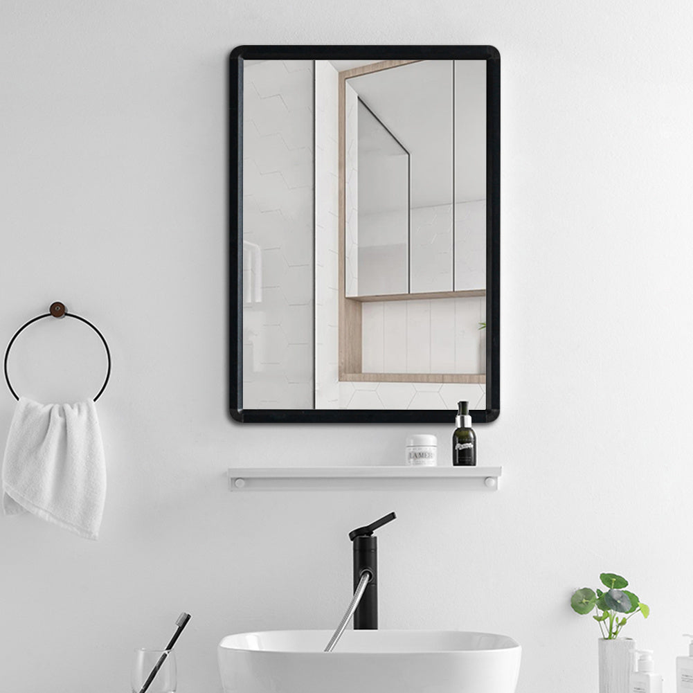 Modern Rectangle Frame Mirror with No Drilling, 48X63CM