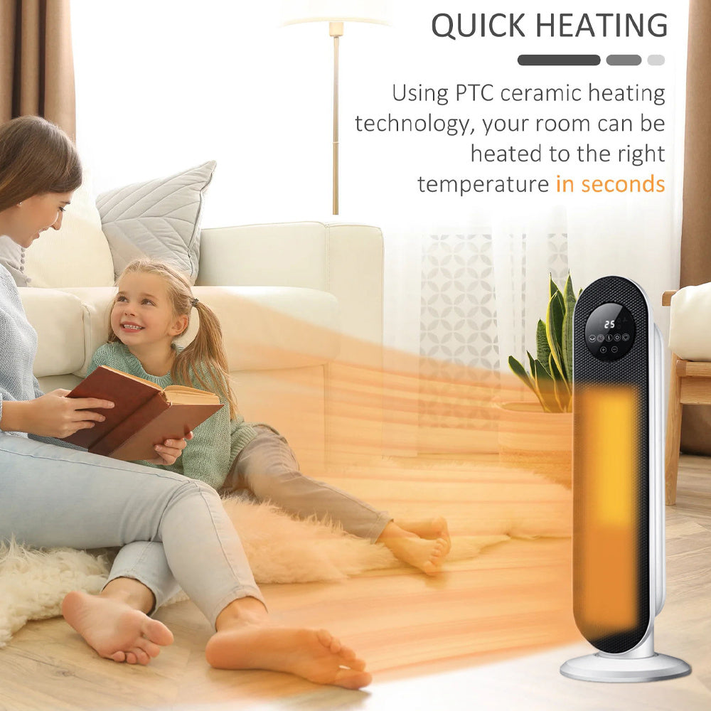 White Digital PTC Heater with Remote Control