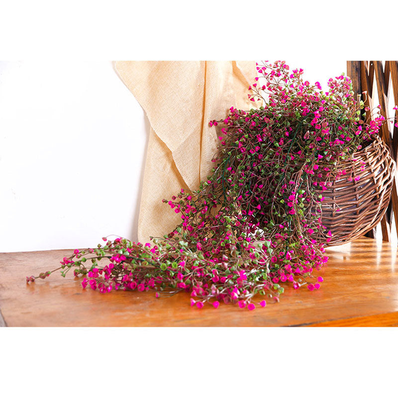 Artificial Trailing Ivy Flower Vine Leaf Garland Plants, Purplish Red