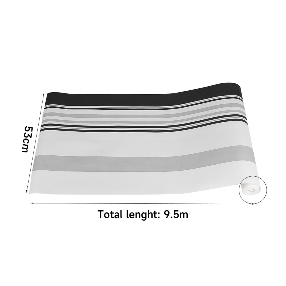 Modern Black White Grey Striped Non Woven Wallpaper