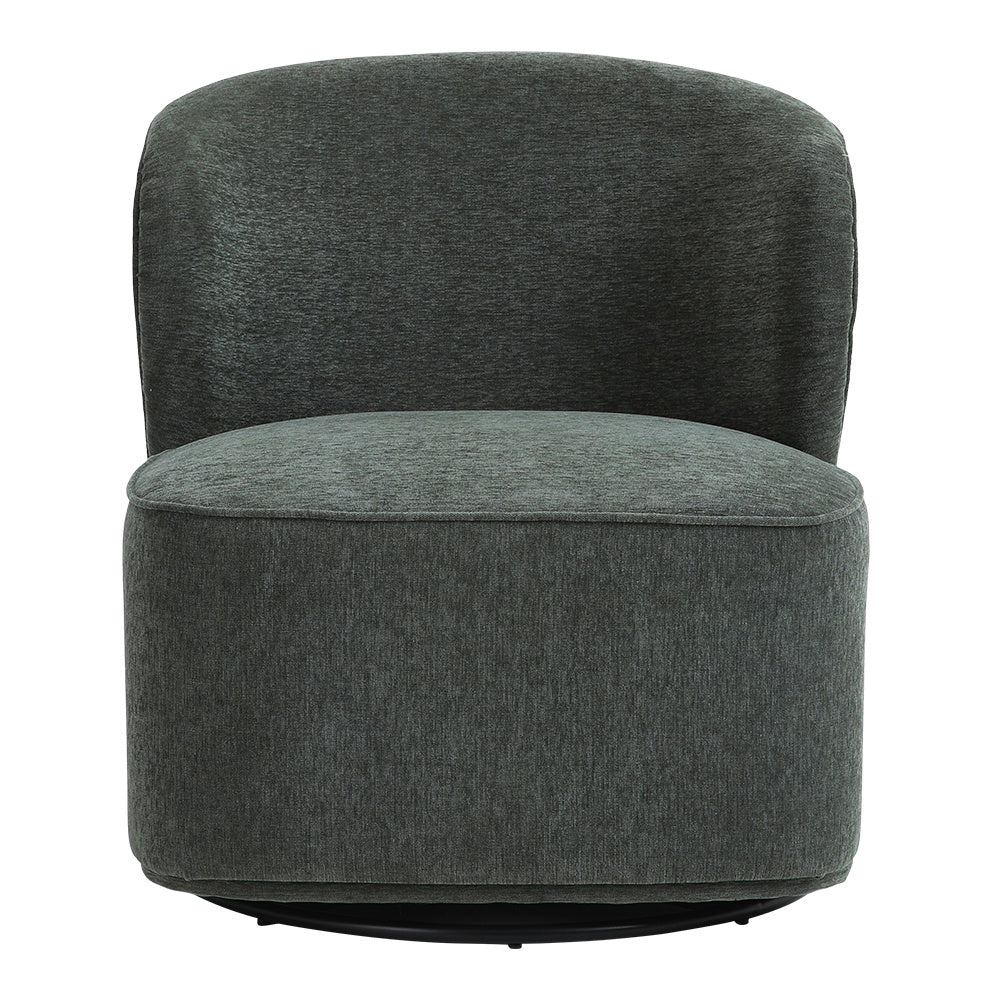 Dark Green 66cm W Chic Upholstered Swivel Chair