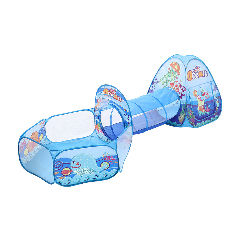 Kids Pop Up Play Tent Set Toddlers Tunnel Playhouse