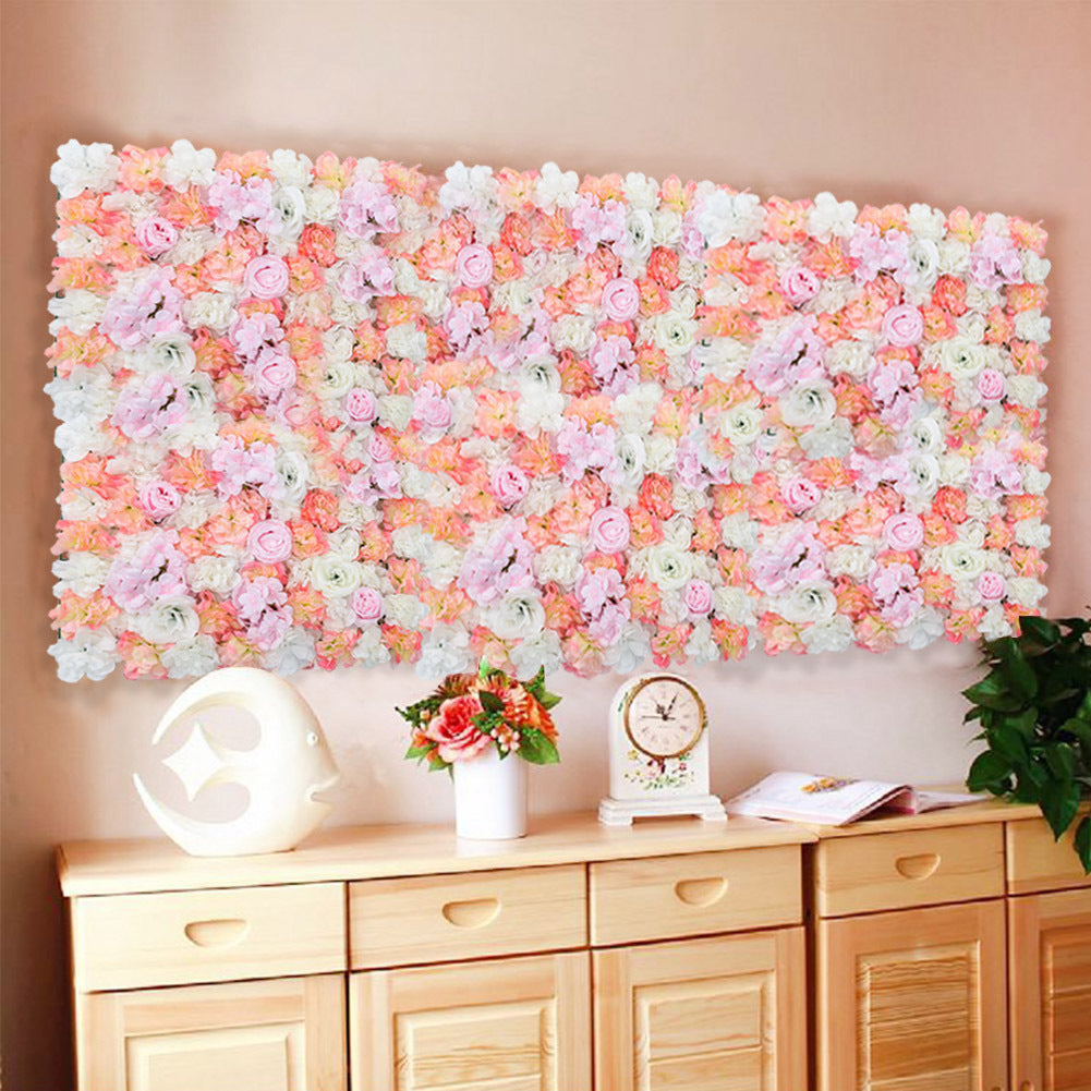 Multicolor Artificial Rose Flower Backdrop Wall Panel