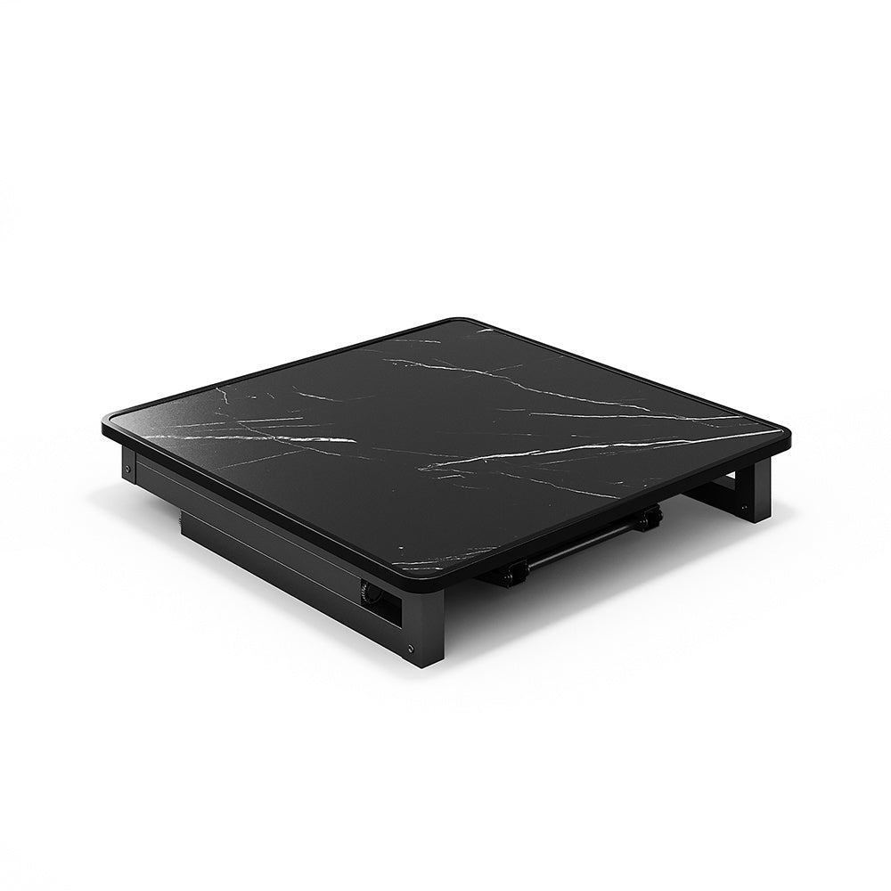 Square 60cm Folding Coffee Table with Marble Effect Top