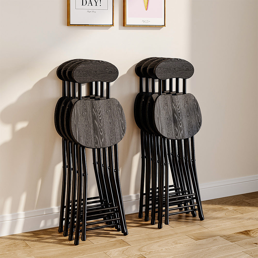 4 pcs Compact Wooden Folding Chair, with Metal Legs