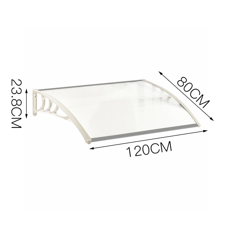 Door Canopy Awning Window Rain Snow Shelter Curved Sheet White 120CM