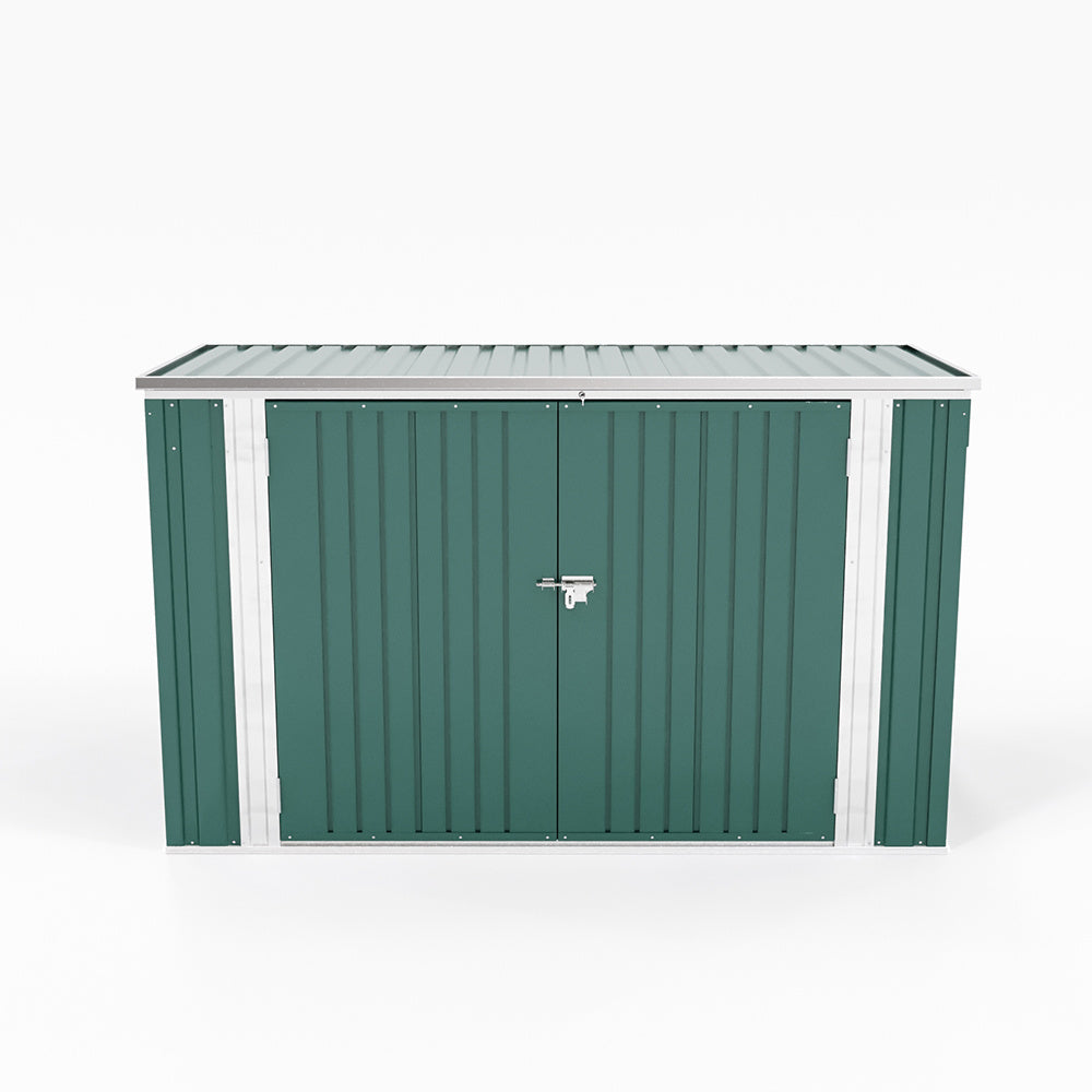Heavy Duty Steel Bicycle Debris Storage Shed, Green
