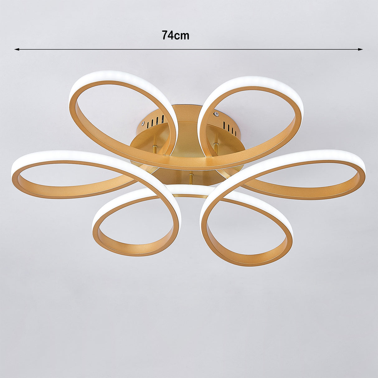 Modern Petal LED Ceiling Light, Gold 74CM Cool White