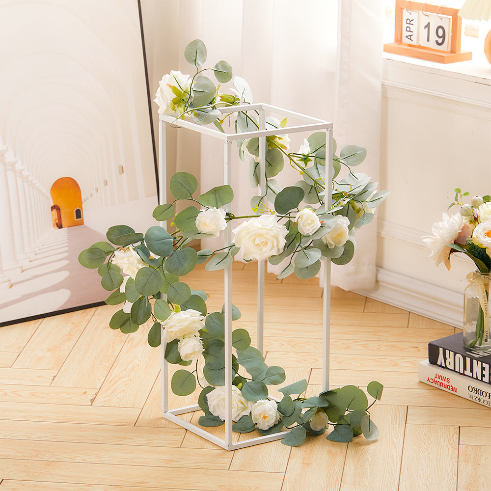 185cm Artificial Rose Eucalyptus Garland Vine Wall Hanging Decor