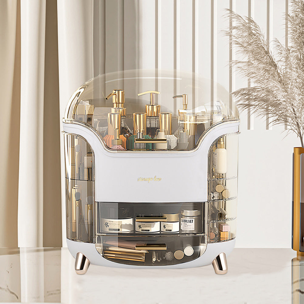 White Large Makeup Storage Box Organizer with Drawers