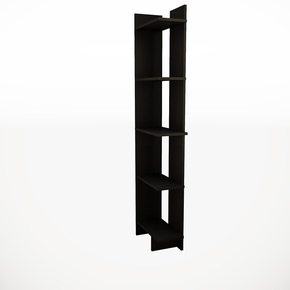 5 Tier Corner Storage Bookshelf Shelving Unit Black