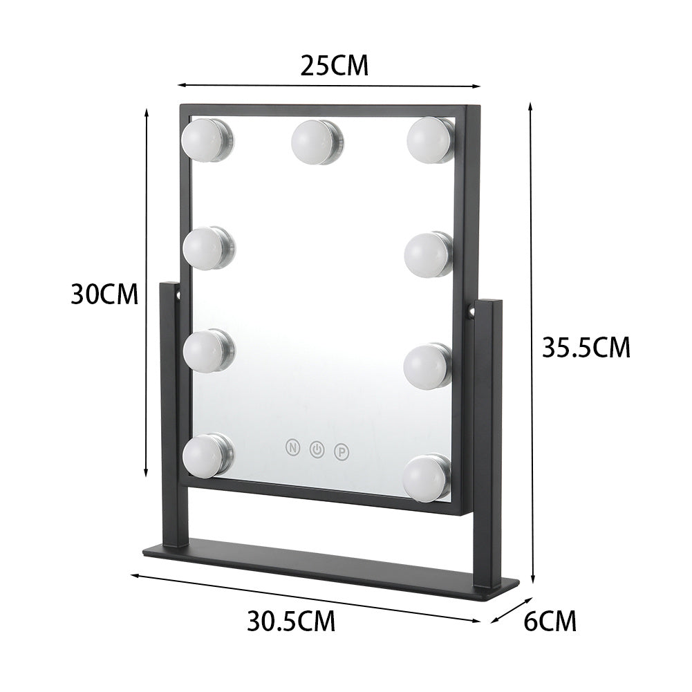 Hollywood Vanity Mirror with 9 LED Bulbs, 3 Color Lighting Modes