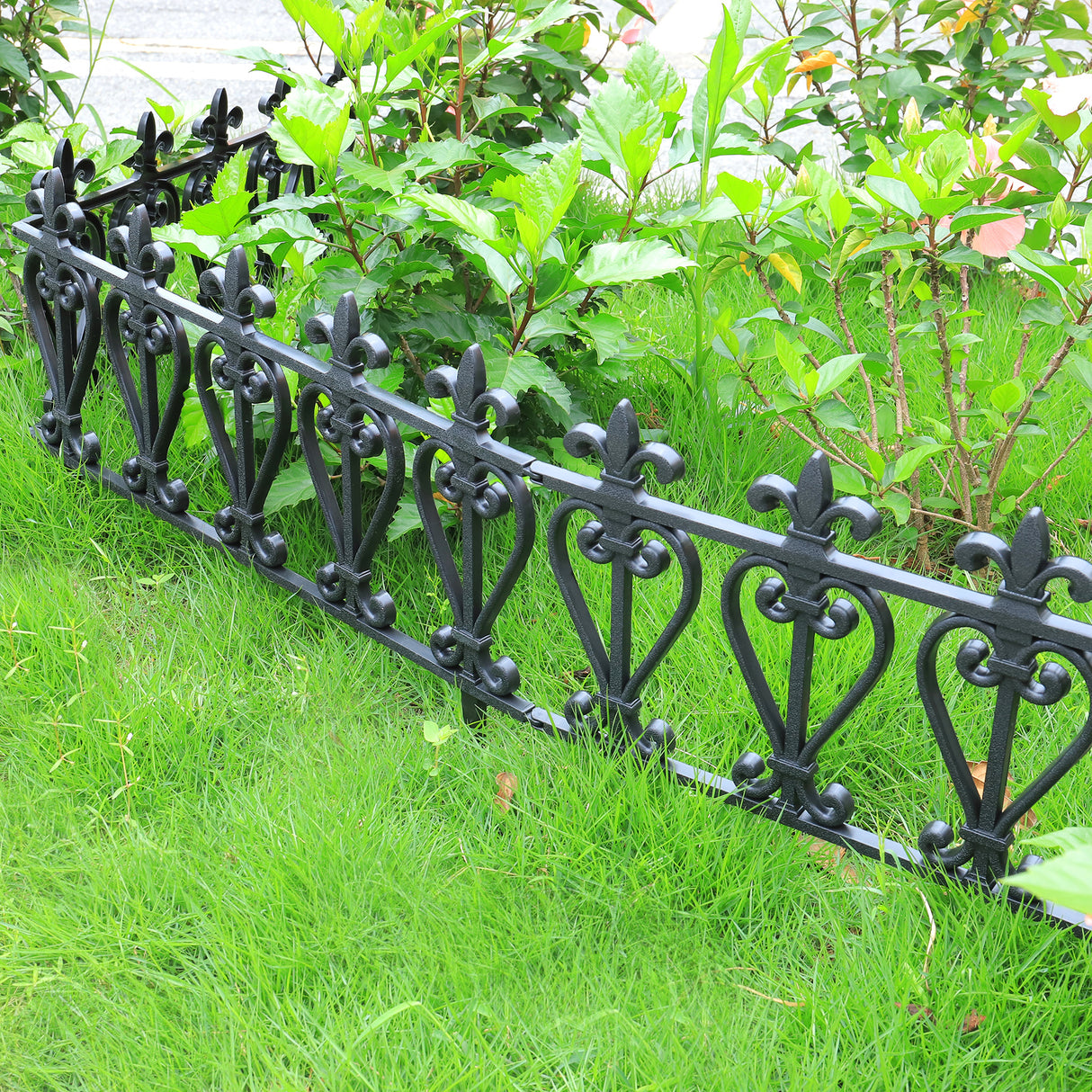 Set of 3 Decorative Garden Border Fence Outdoor Lawn Edging
