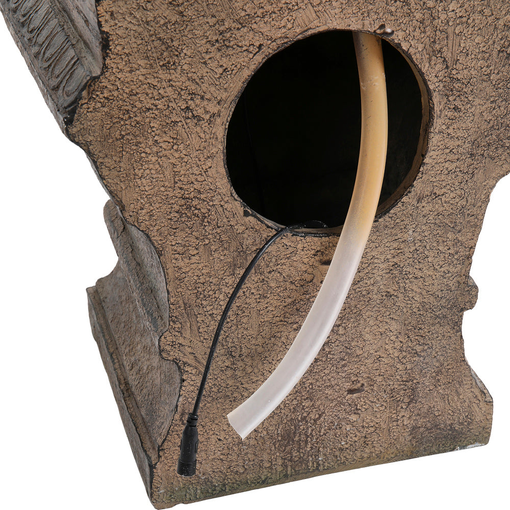 Outdoor Solar Powered Lion Water Fountain Decor