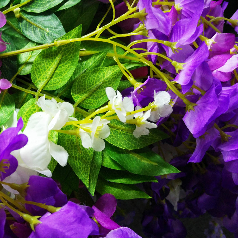 12PCS Artificial Silk Wisteria Fake Flower Vine Wedding Garland Hanging Decoration, Purple