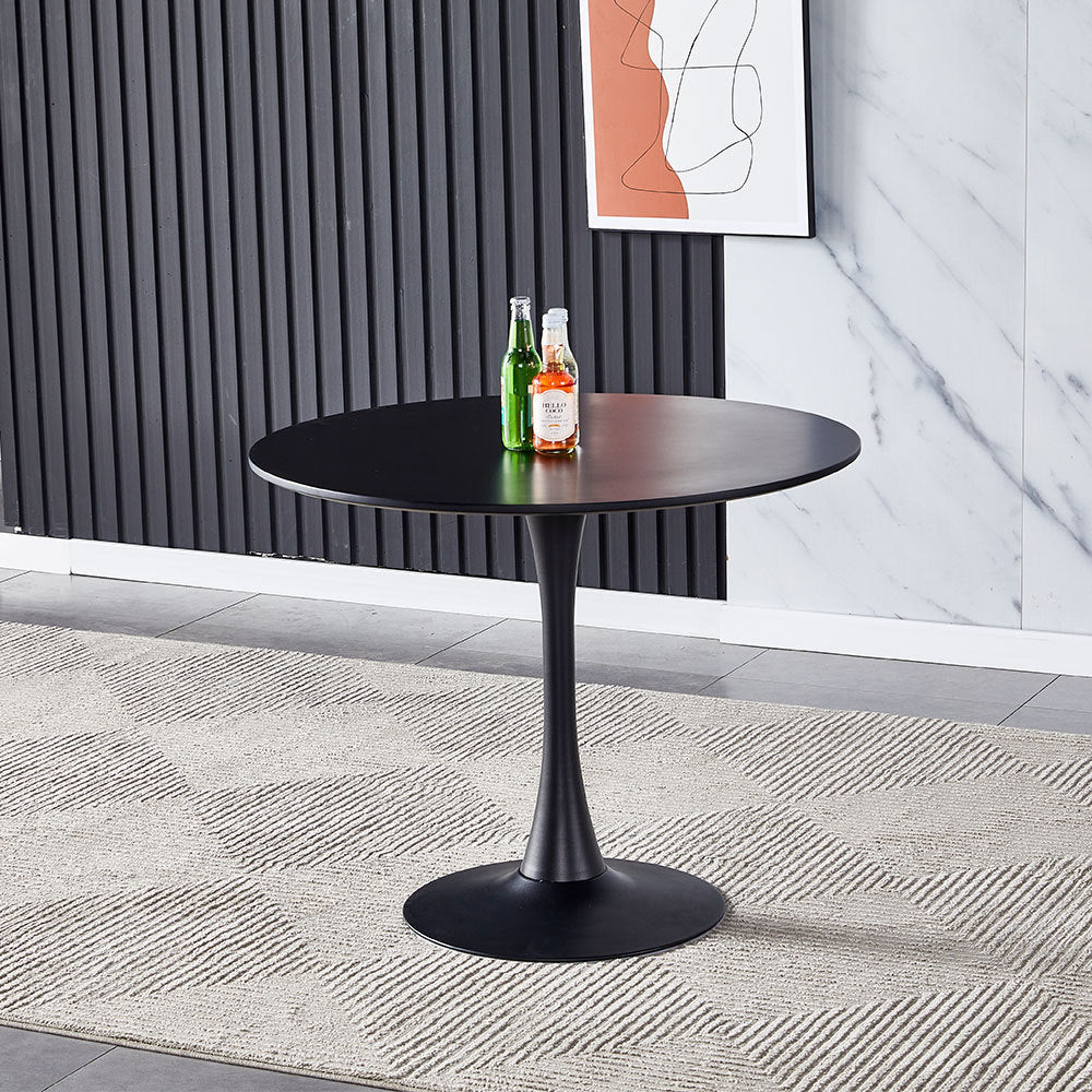 Modern Round Minimalist Dining Table Black