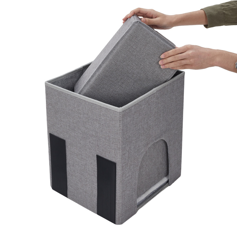 3 Step Foldable Pet Dog Cat Ladder Storage Box with a Nest