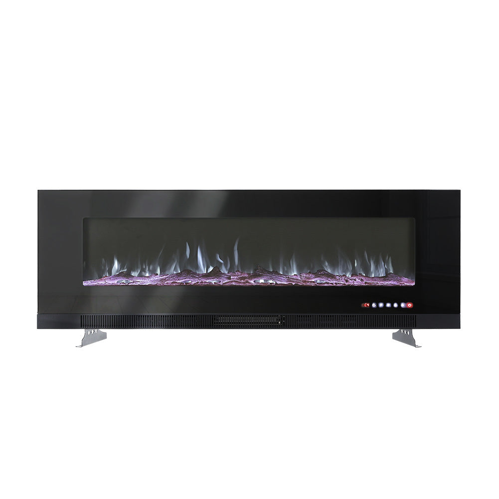 Black 50 Inch Wall Mounted LED Electric Fireplace with 9 Flame Colours