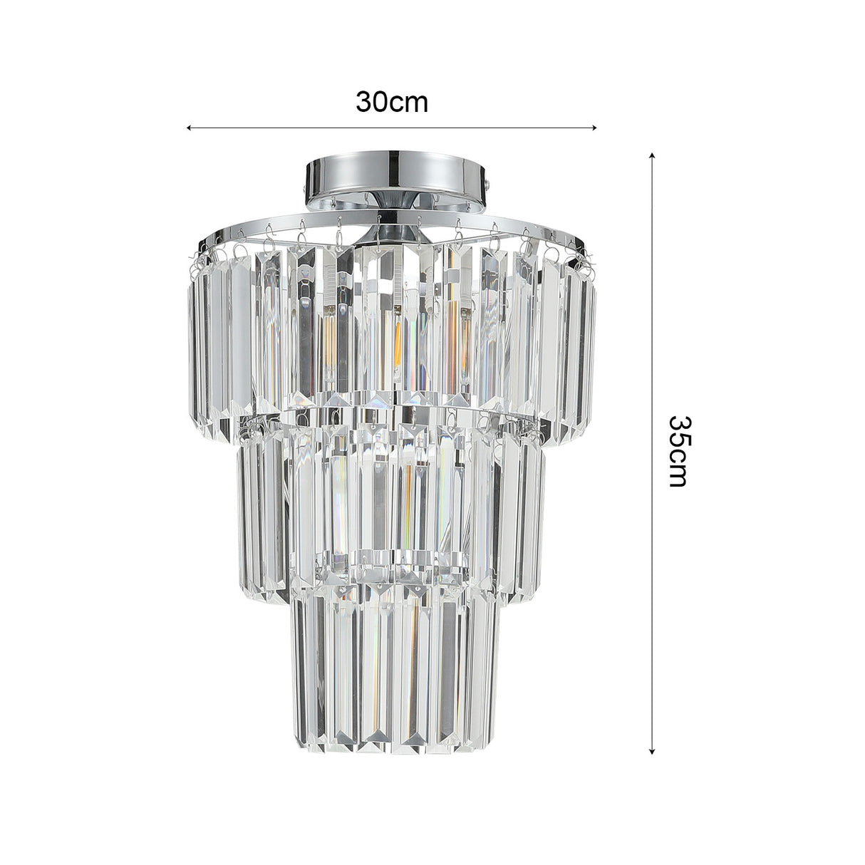 Modern 30x35cm Crystal Mount Ceiling Light