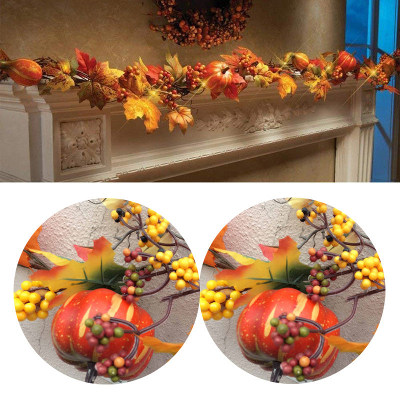 180CM Christmas Halloween Autumn Pumpkin Rattan Wreath
