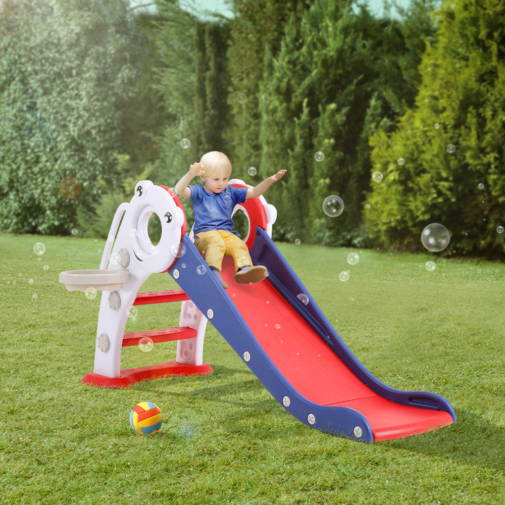 Blue and Red Folding Plastic Slide for Kids