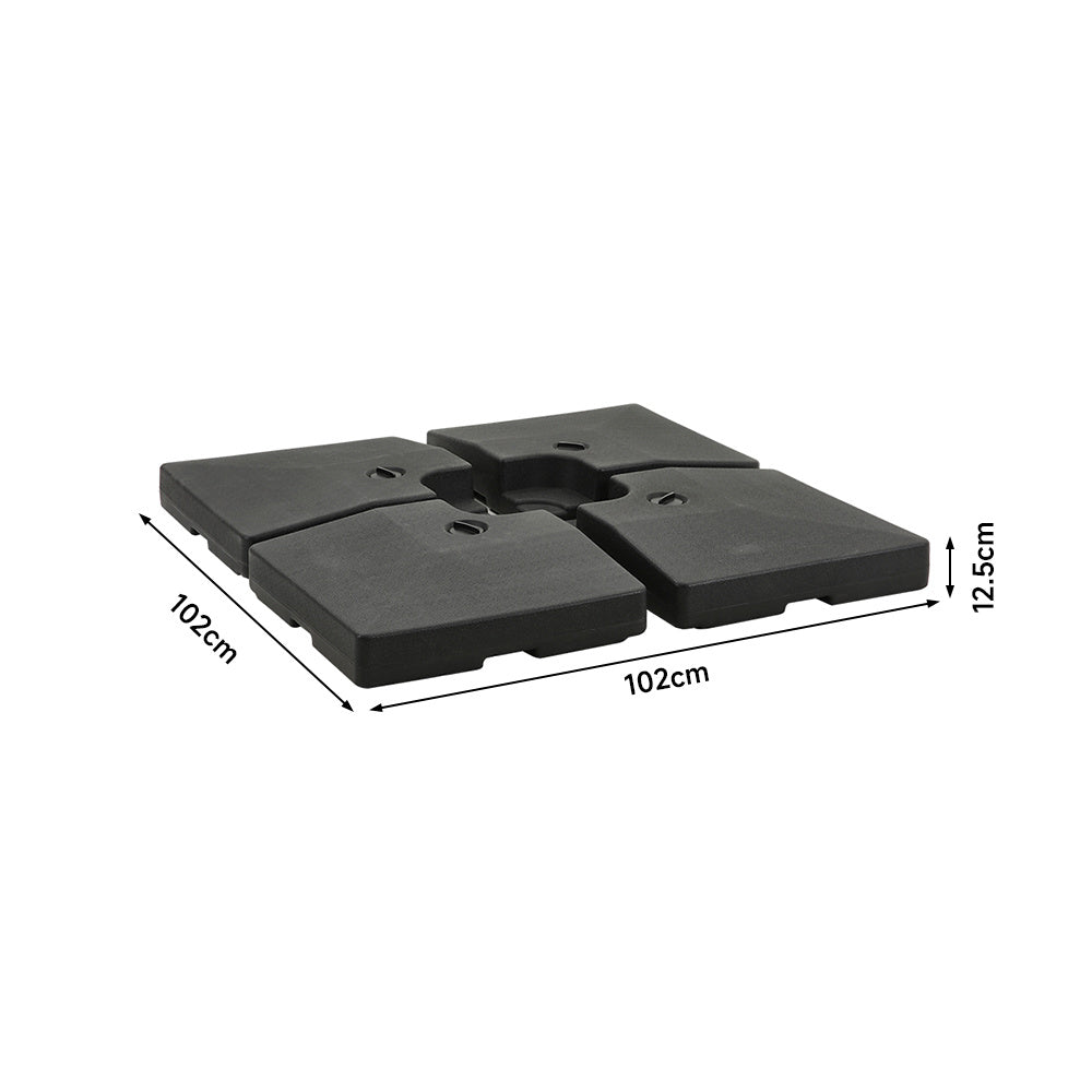 3M Dark Grey Roma Tilting Aluminium Square Cantilever Parasol with Solar Powered LED Lights