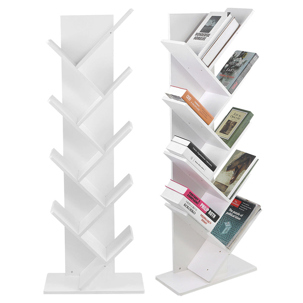 9 Layer Tree Shape Bookshelf Desktop Organizer, White