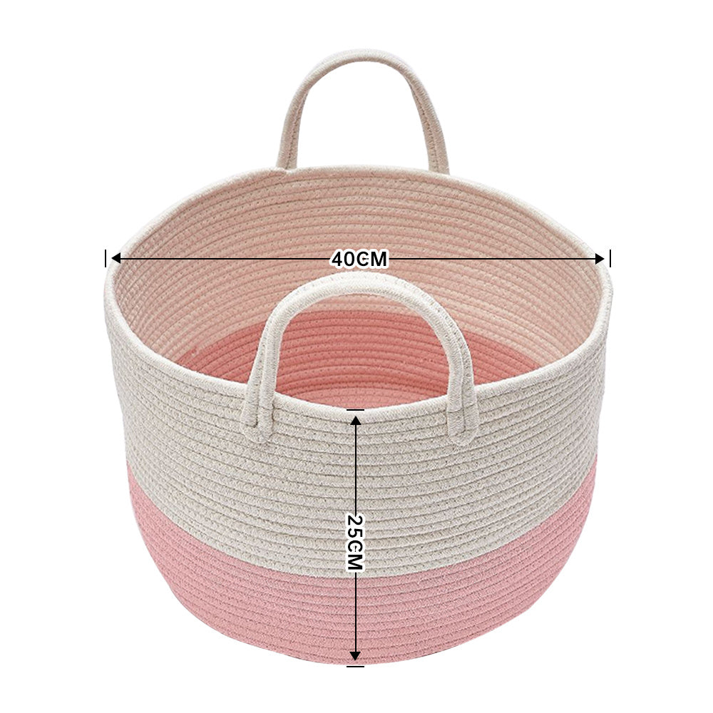 90L Linen Laundry Basket Hamper Organizer,Pink