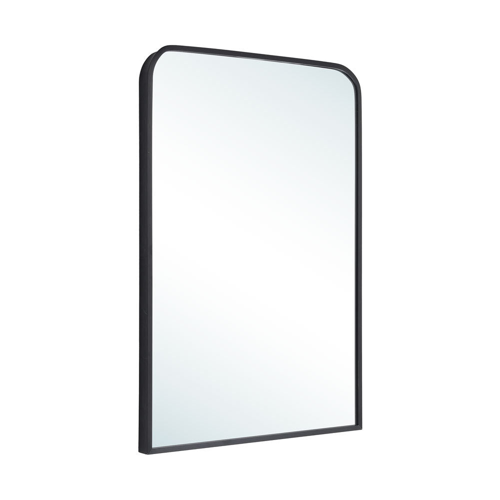 Black 70cm Contemporary Arched Wall Mirror