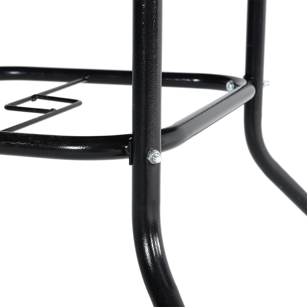 80CM Garden Glass Top Table With Umbrella Hole, Square