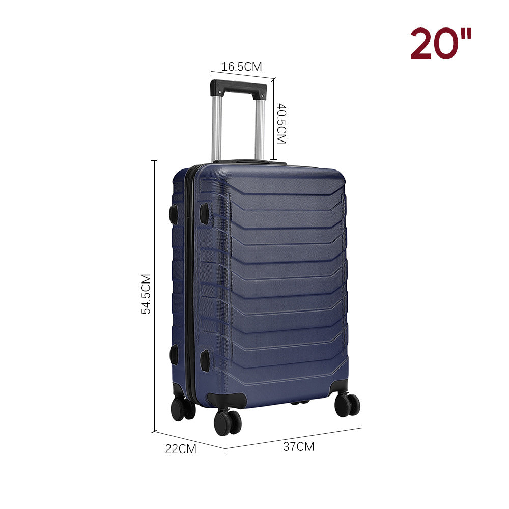 Blue 20 inch Rolling Hard Shell Luggage Travel Suitcase