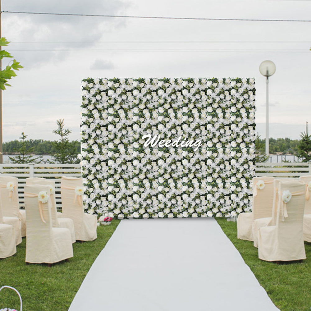 Artificial Plant Hedge Greenery Wall Panel with Eucalyptus Rose