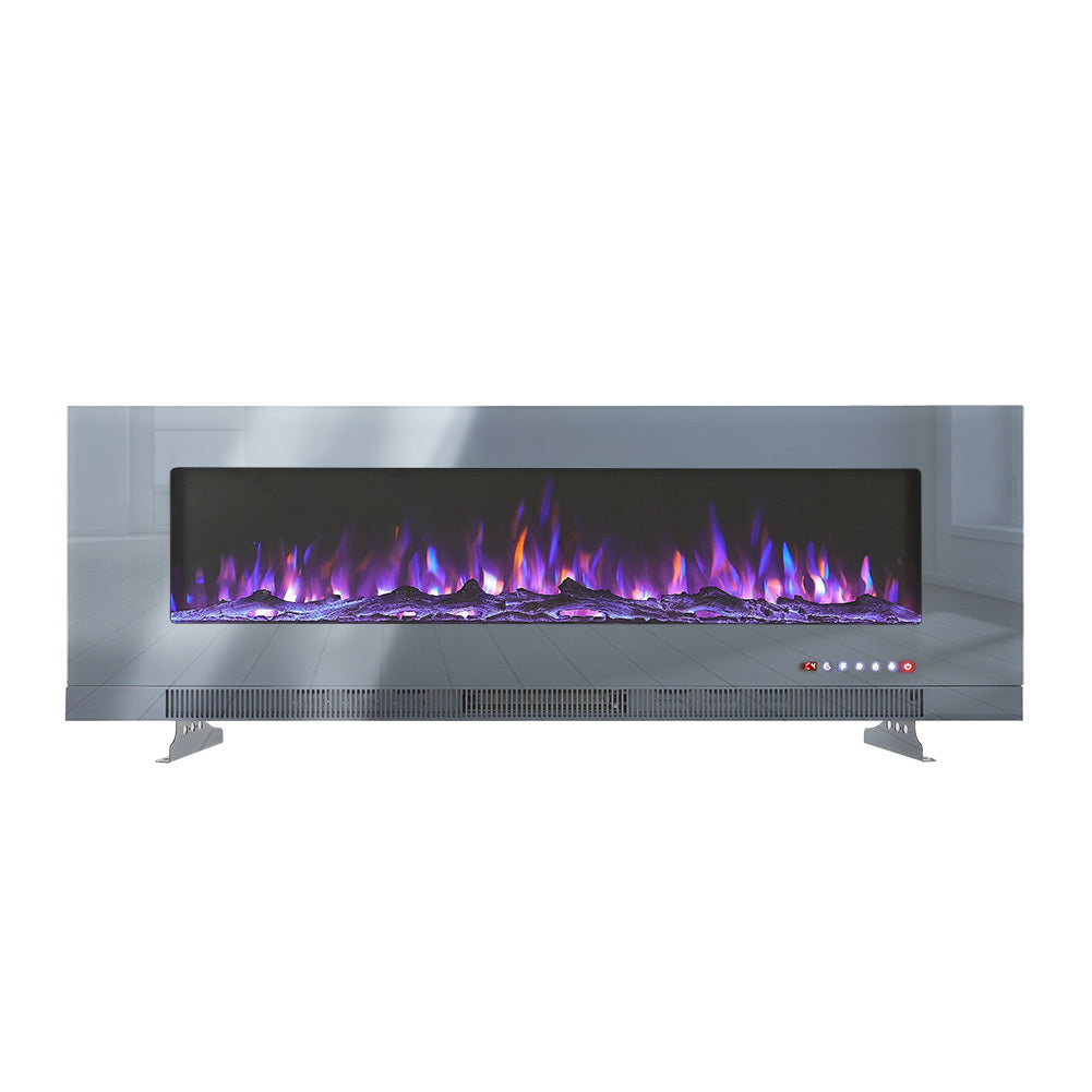 Grey 50 Inch Wall Mounted LED Electric Fireplace with 9 Flame Colours