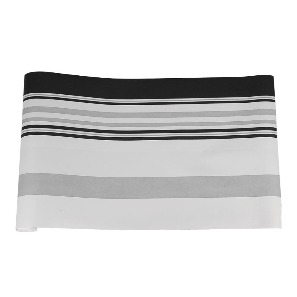 Modern Black White Grey Striped Non Woven Wallpaper