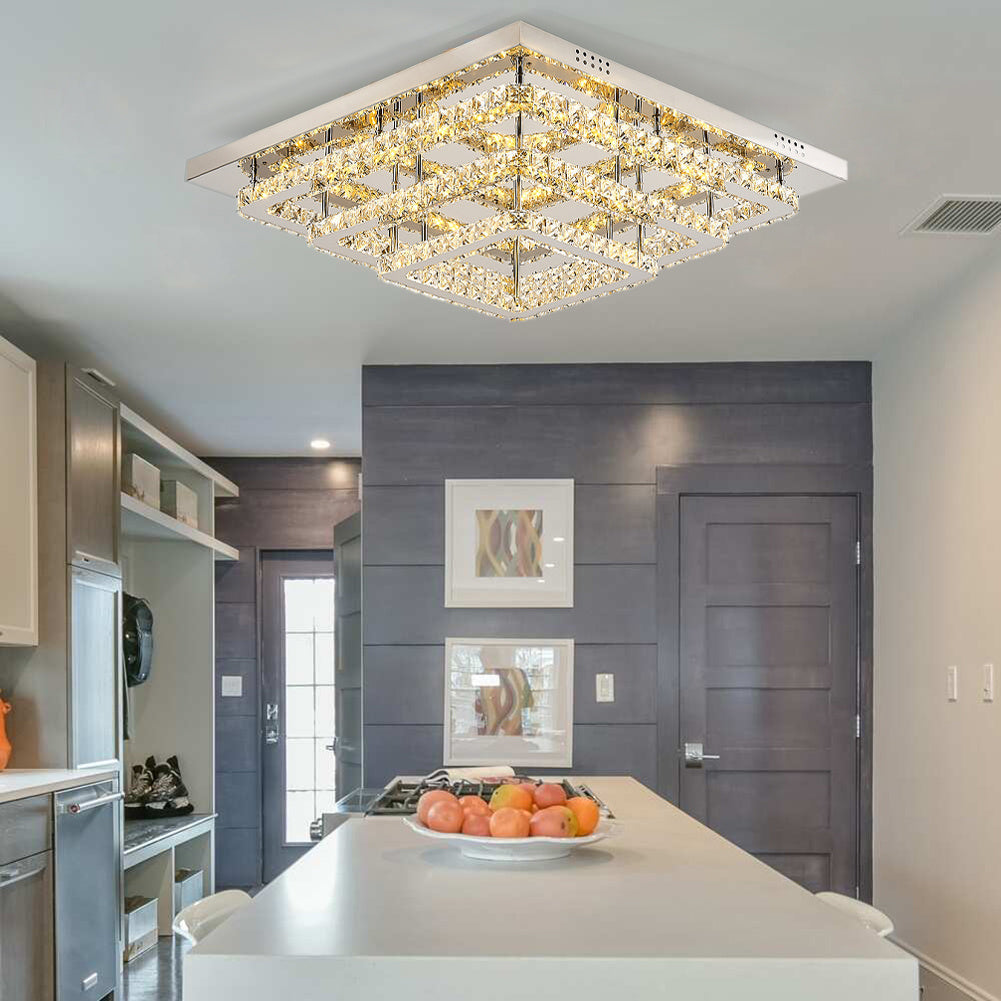 Modern LED Ceiling Light Crystal Lamp 60CM Dimmable