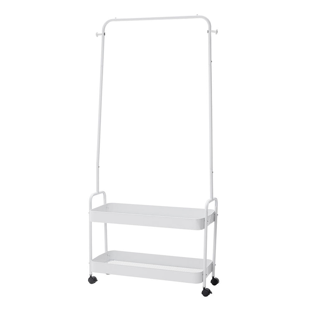 White Clothes Drying Rod Storage Rack