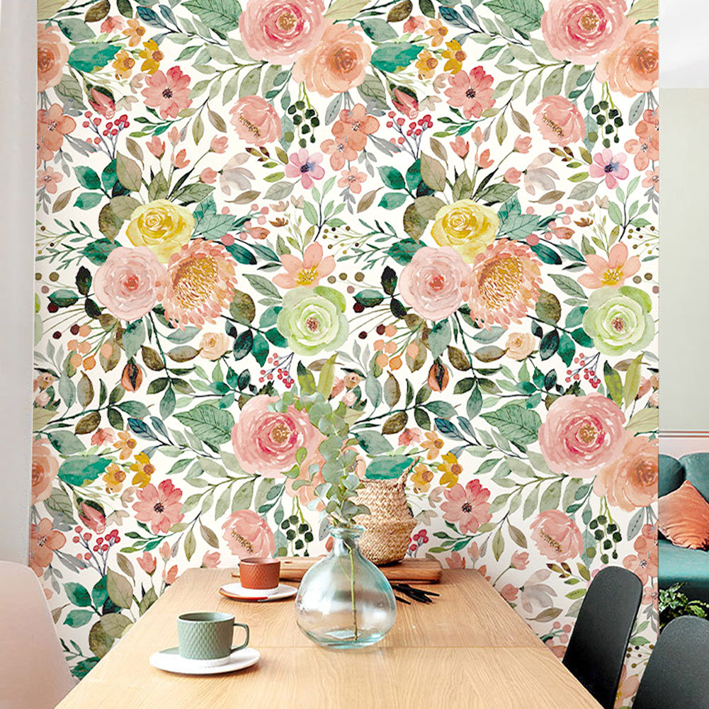 300cm L x 45cm W European Countryside Style Floral Wallpaper Roll Self Adhesive