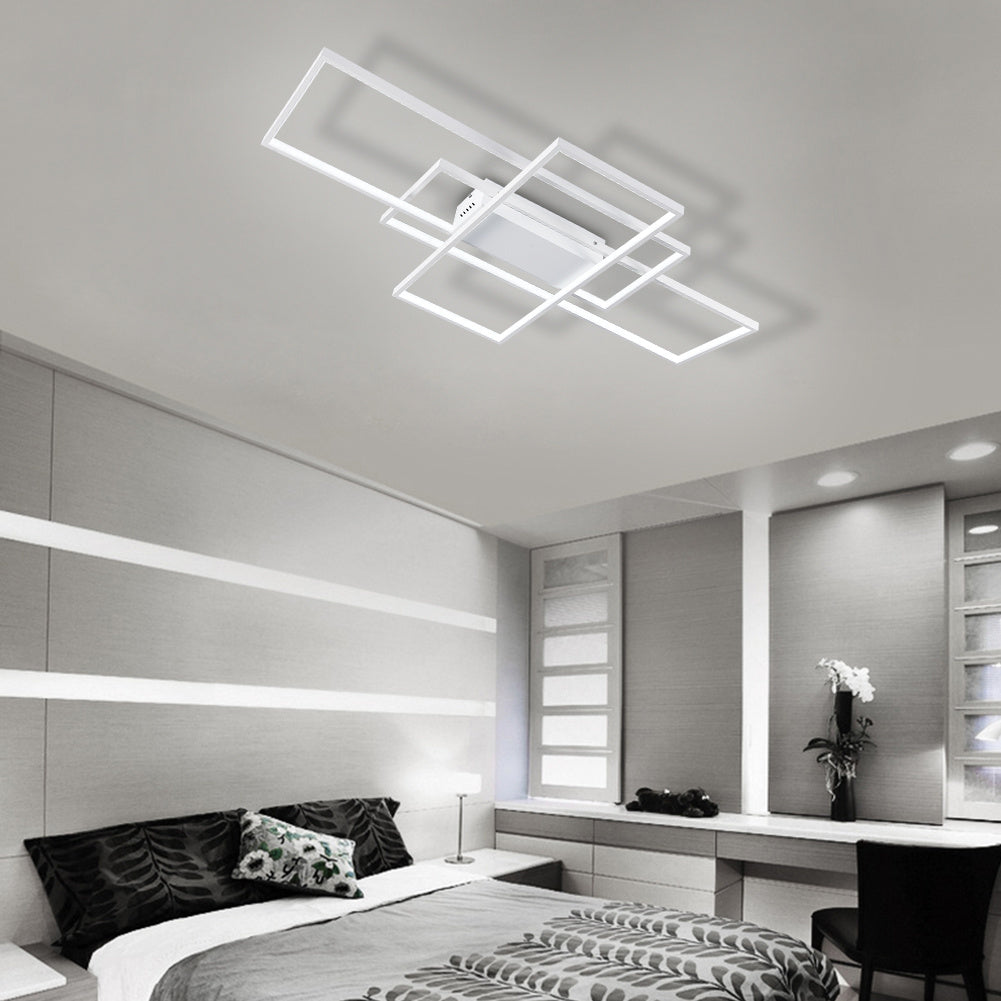 Modern Rectangle LED Chandelier Ceiling Light , 110CM Dimmable