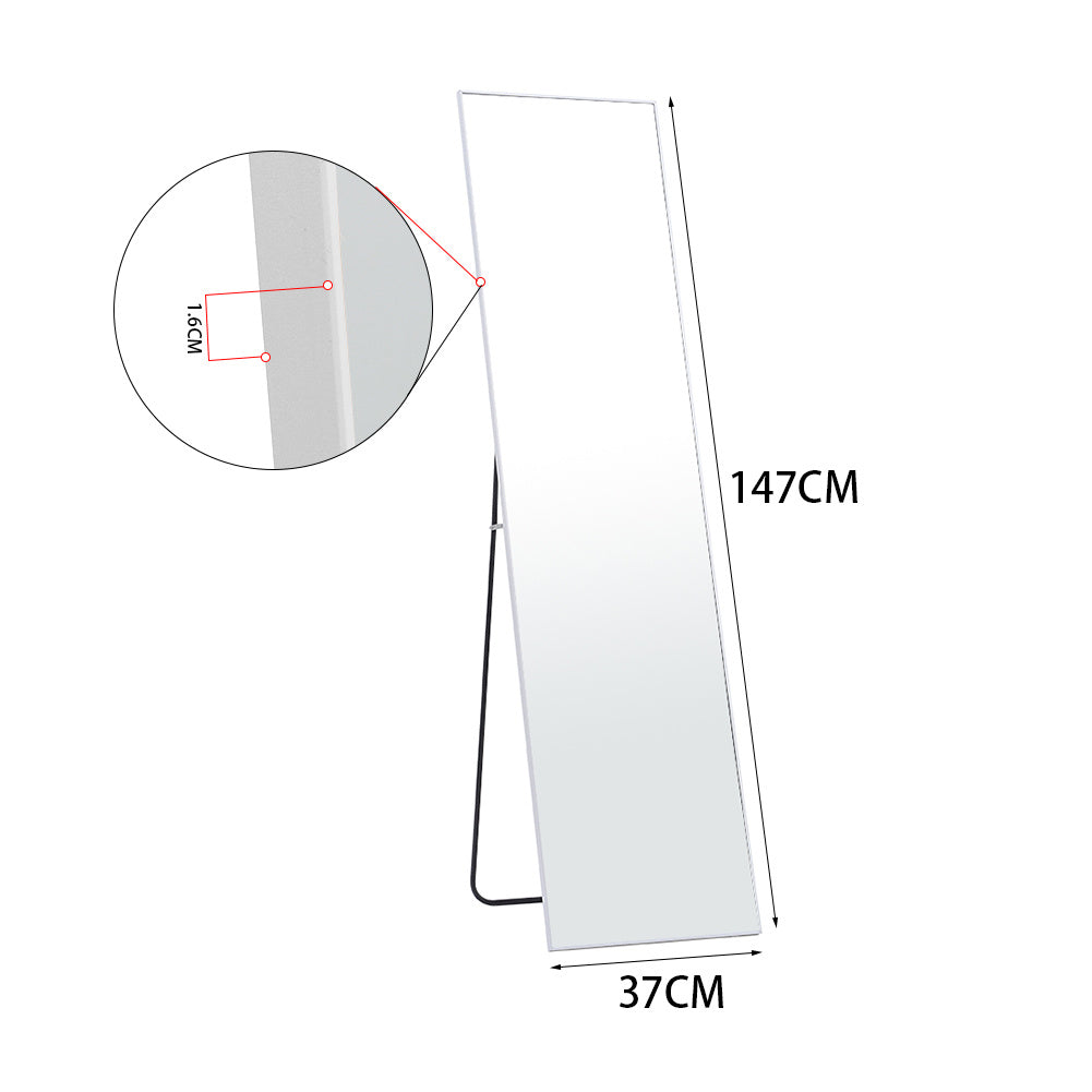 Rectangular Full Length Mirror Freestanding Hanging Silver Mirror