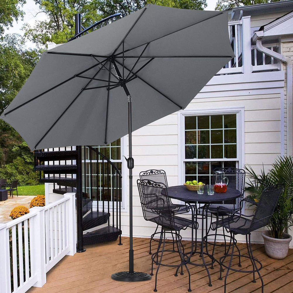 240 cm H 3M Outdoor Large Rotating Patio Parasol , with Floral-Pattern Base