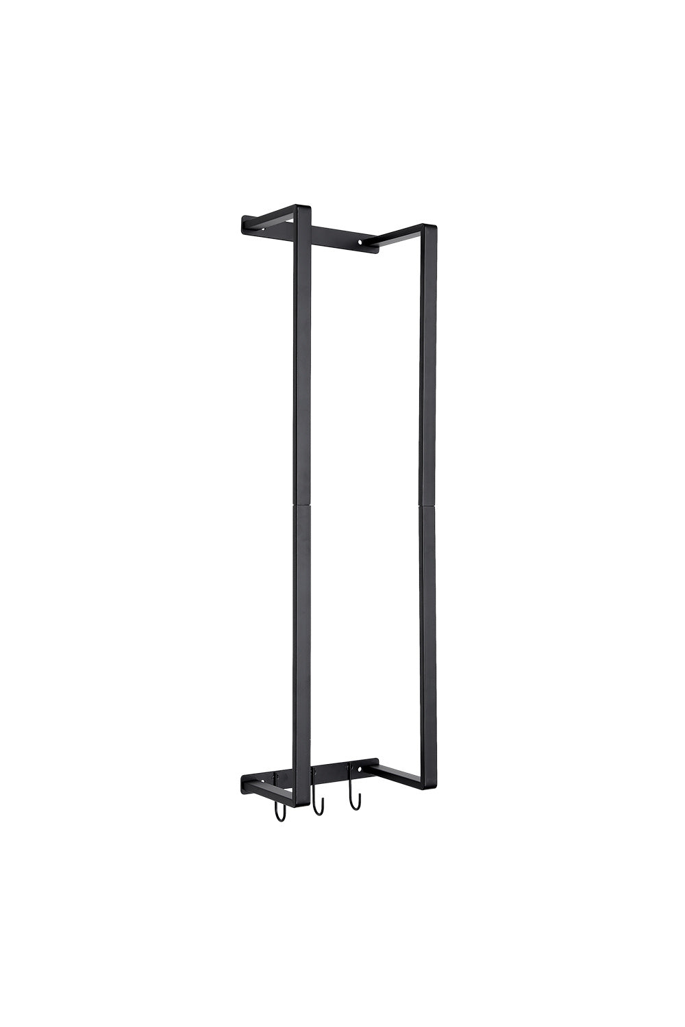 Black Modern Wall Towel Rack with Hooks