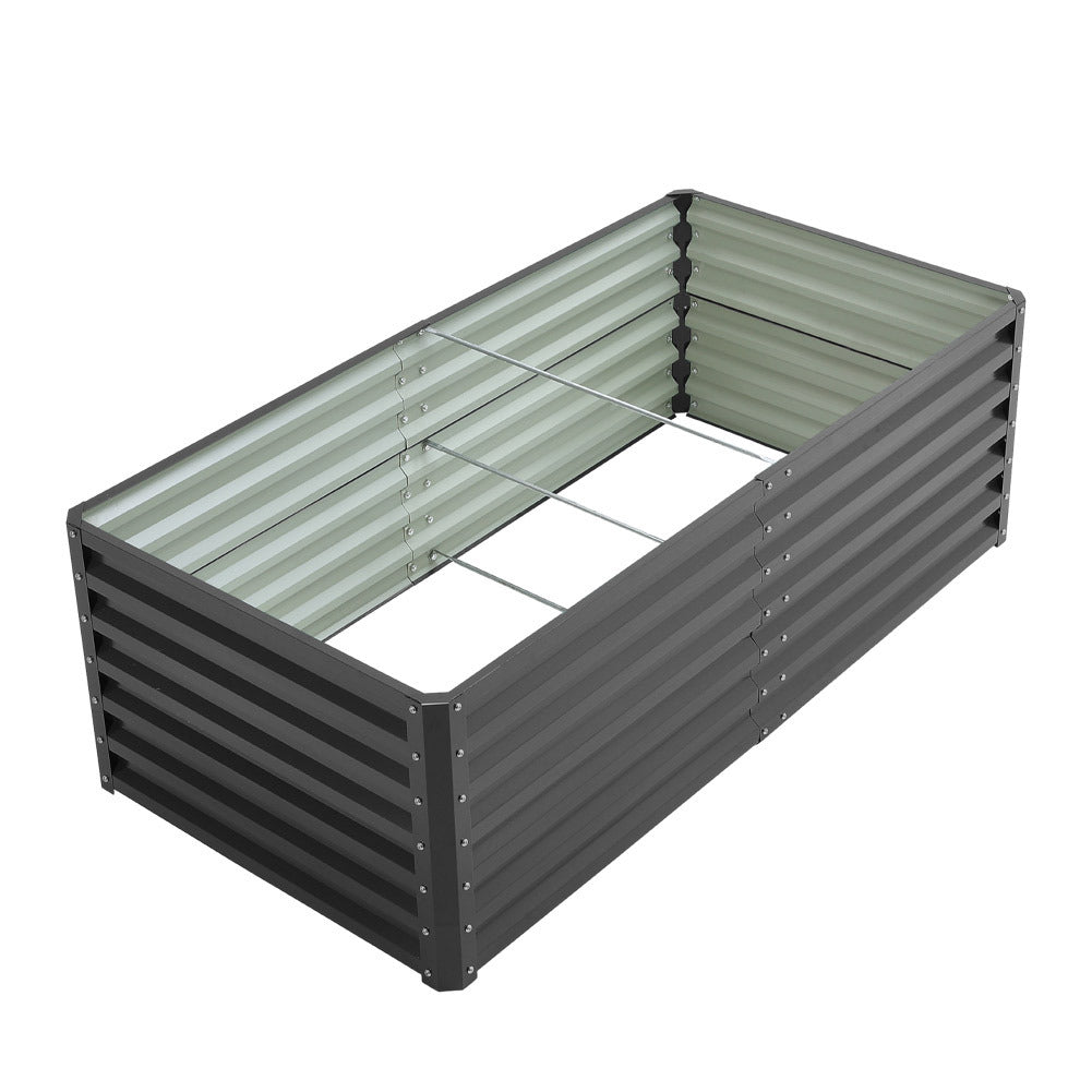 Charcoal Black Metal Rectangular Raised Garden Bed