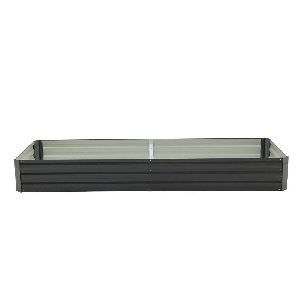 Charcoal Black Outdoor Rectangular Metal Raised Garden Bed