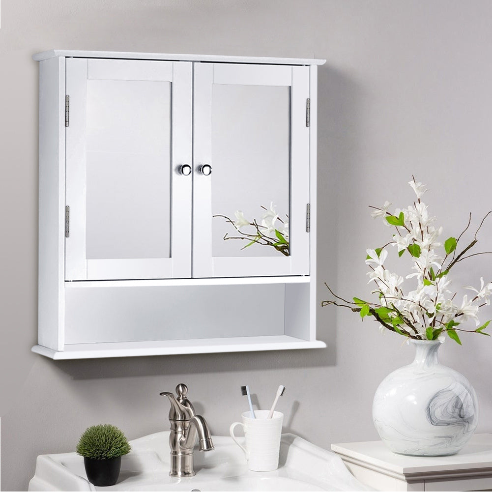 Wall Mounted Bathroom Mirror Cabinet, 2 Doors