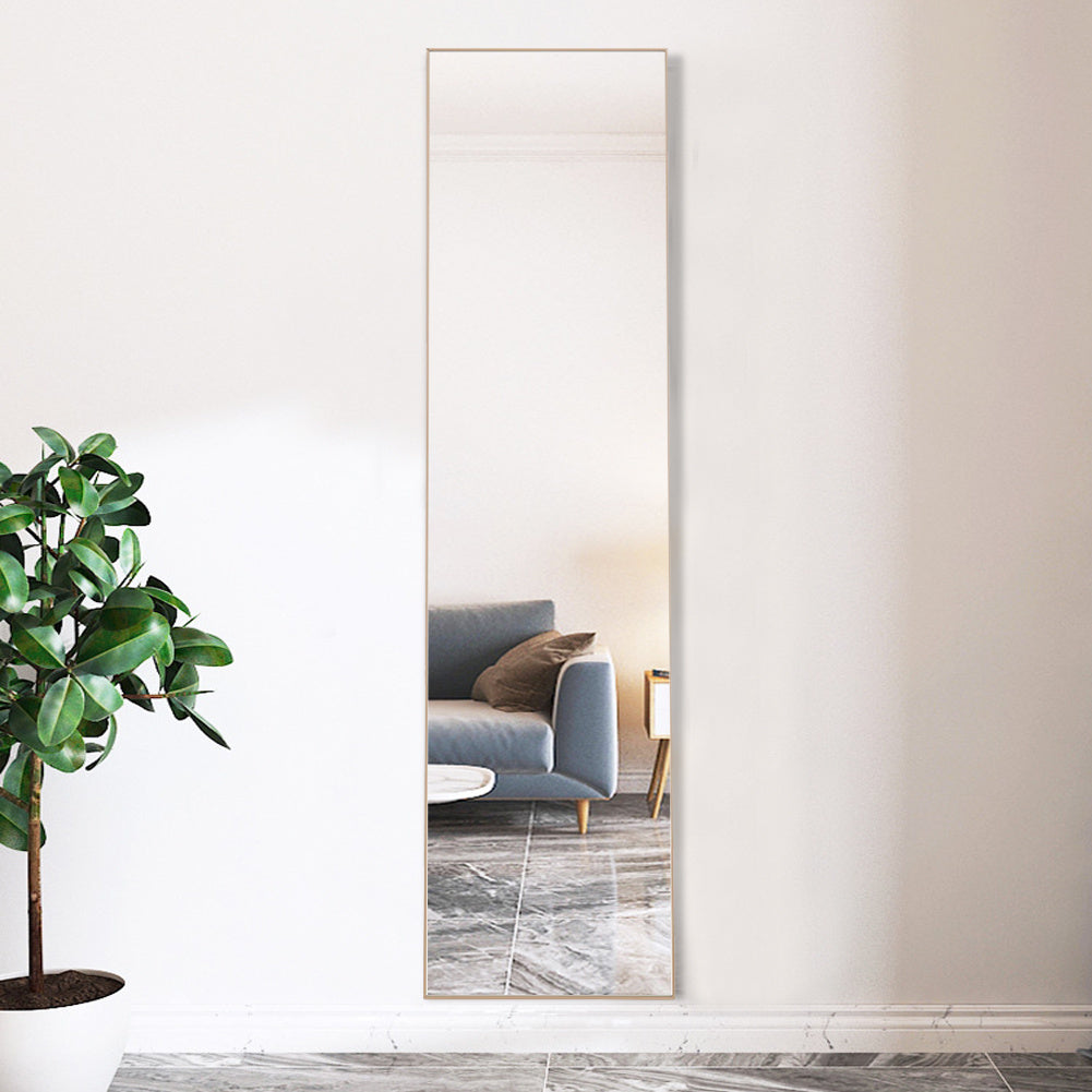 Gold Modern Rectangular Metal Freestanding Mirrors