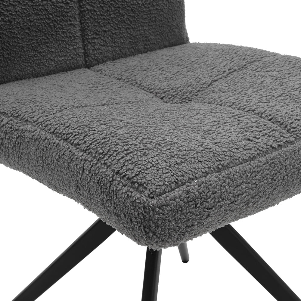 2Pcs Plush Breakfast Bar Stools,Grey