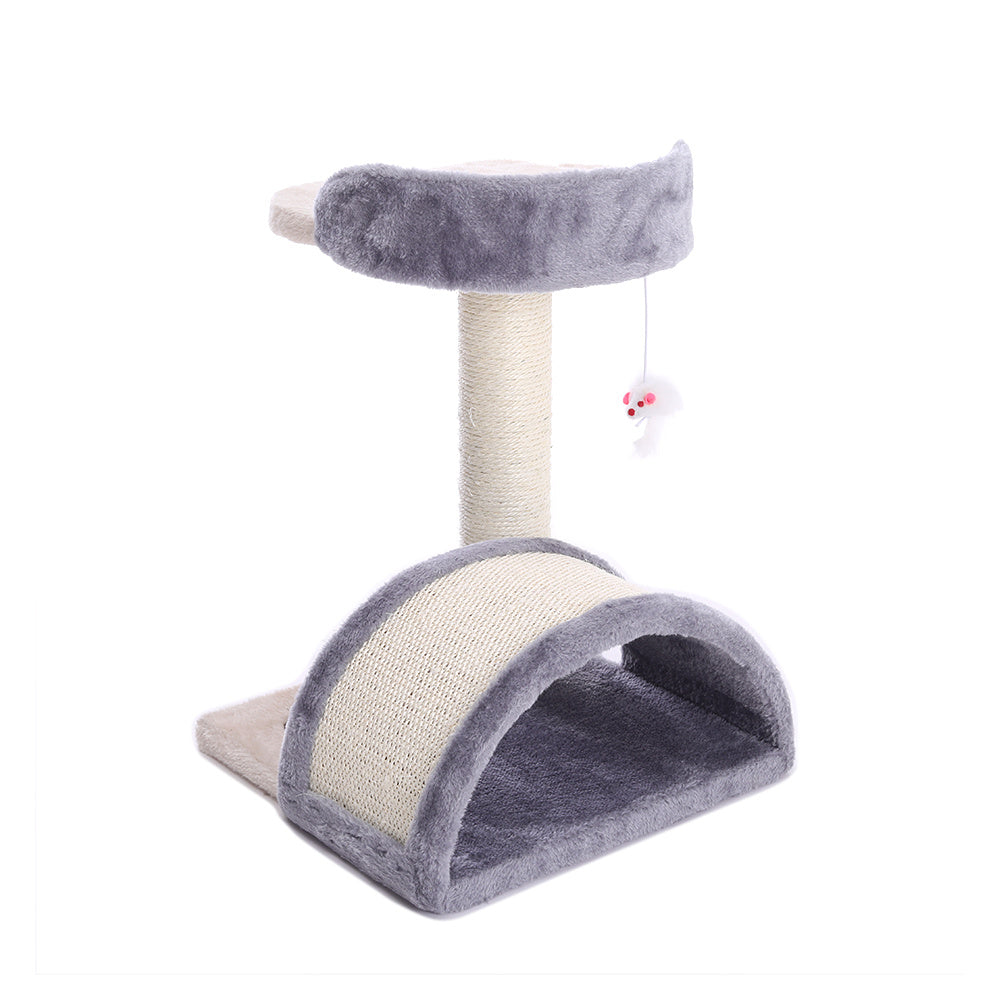 Cat Scratching Tray Cat Scratch Stick Centre with Hanging Paly Toy , Grey