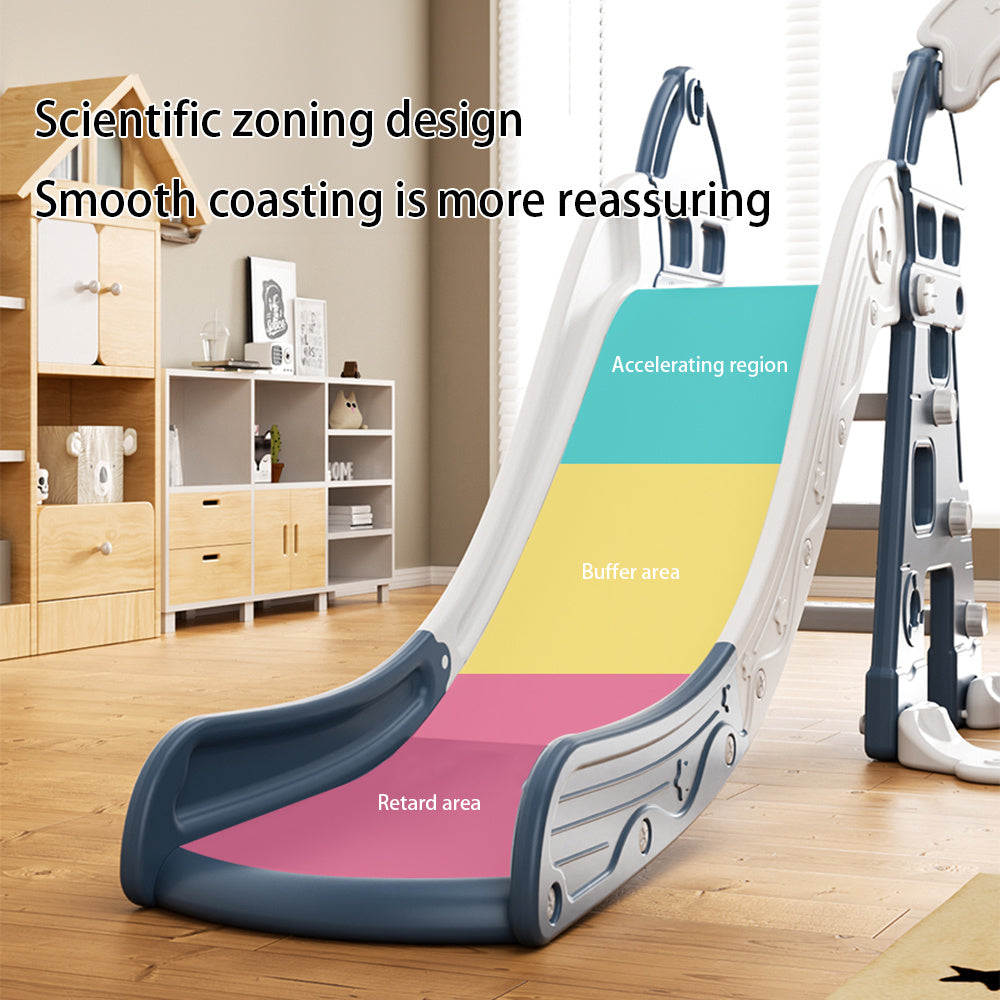 Blue Toddler Plastic Swing Slide Climber Playset