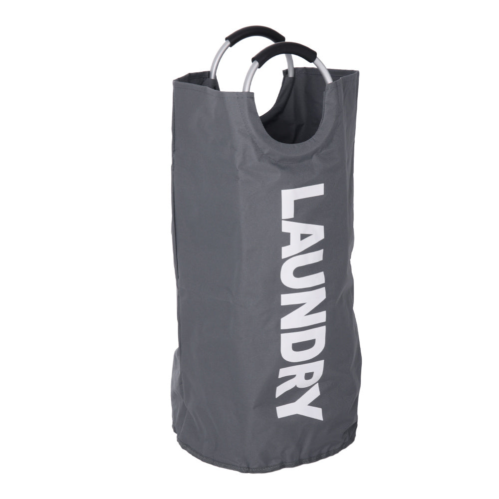 Grey Waterproof Collapsible Laundry Bag with Padded Handles