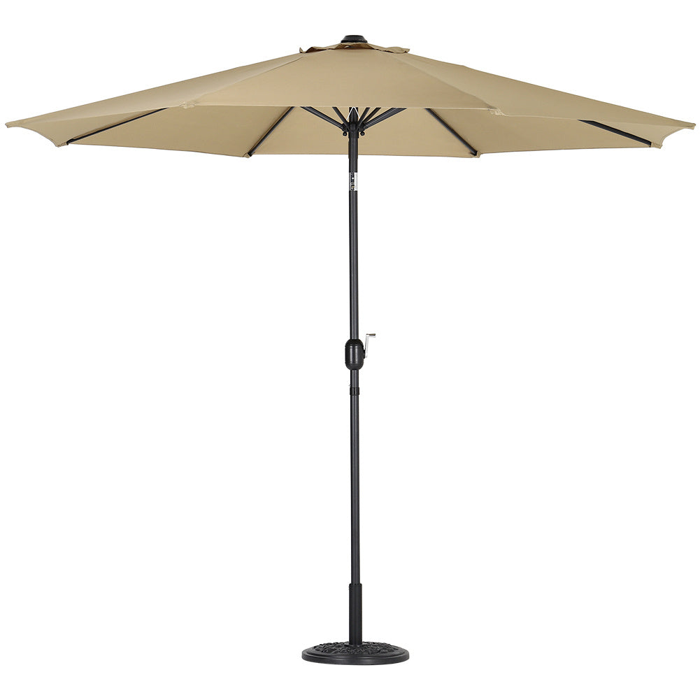 240 cm H 3M Patio Umbrella Large Traditional Parasol, with Round Base